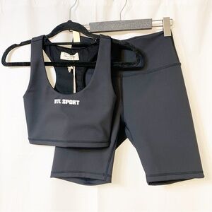 Brunette The Label “BTL SPORT” Black Sports Bra & Shorts Set S/M NWT